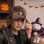 Personalised Halloween Monster Cat Baseball Cap with Name Daily Wear Halloween Gift for Cat Lovers Friends