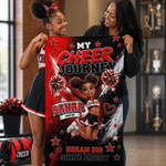 Personalized Cute Cheerleader Photo 3D-Style Character Artwork Quick Dry Beach Towel with Name Beach Team Birthday Gift for Cheerleaders Coaches