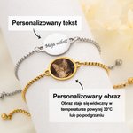 Personalizowana bransoletka z ukrytym zdjęciem aktywowanym ciepłem i grawerem tekstem – idealny prezent na urodziny i rocznicę dla niej i niego