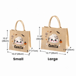 Personalised Halloween Theme Dumpling Large Capacity Linen Bag with Name Halloween Party Trick or Treat Activity Gift for Kids