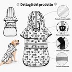 Mantellina impermeabile per cani personalizzata, con simpatica impronta di zampa e nome - Regalo di compleanno per padroni e amanti di animali