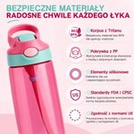 Personalizowana butelka na wodę ze zdjęciem i imieniem w kreskówkowym stylu z silikonową słomką prezent urodzinowy i na powrót do szkoły dla dzieci