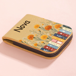 Personalised Multicolour Birth Flower Book-Themed Magnetic PU Leather Bookmark Clip with Name Back to School Birthday Gift for Reading Enthusiasts