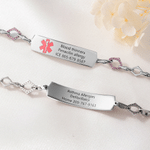 Personalised Medical Alert ID Bracelet with Engraved Medical Information Birthday Gift for Diabetic Allergy Epilepsy