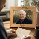 Personalised In Loving Memory Wooden Photo Frame with Engraved Text and Name Home Decor Sympathy Memorial Gift for Family Friends