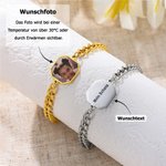 Personalisiertes Armband mit verstecktem Foto & Gravur | Durch Wärme aktivierbar | Partnerarmband | Geburtstag & Jubiläum Geschenk für Frauen & Männer