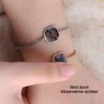 Personalisiertes Armband mit verstecktem Foto & Gravur | Durch Wärme aktivierbar | Partnerarmband | Geburtstag & Jubiläum Geschenk für Frauen & Männer