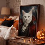 Personalized Oil Painting Style Pet Photo Canvas Prints with Name Home Decor Ship from USA Pet Party Halloween Gift for Pet Owners