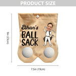 Personalised Cartoon Golf Player Photo Golf Ball Bag Sack with Name Golf Field Accessories Birthday Gift for Golfer Friends