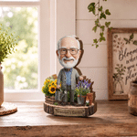 Personalised Grandpa's Garden 3D-Effect Artwork Photo Wooden Figurine with Text Anniversary Grandparents Day Birthday Gift for Grandpa Father