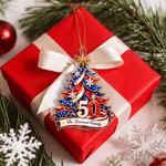 Personalized 250th America Star Snowflake Acrylic Christmas Tree Ornament with Name Hanging Decoration Christmas Gift for Family Friend