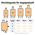 Personligt resväskeskydd med tryckt rolig karikatyr från eget foto elastiskt överdrag för bagage en rolig present till resan