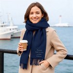 Bufanda personalizada de lana suave con texto bordado accesorio de invierno regalo de cumpleaños y Navidad para familia amigos y mujeres