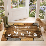 Personalized Family Footprints Non-Slip Absorbent Welcome Doormat with Name Housewarming Gift for Family New Home Movers