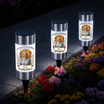 Personalised Forever in My Hearts Stained Glass Style Photo Solar LED Light with Name and Year Garden Garden Decor Sympathy Gift for Loss of Loved One