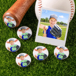 Personalised Baseball Softball Bat Knob Stickers Set of 5 with Photo Name and Number Bat End Decals Birthday Gift for Players