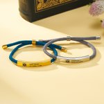 Pulsera personalizada de cuerda ajustable con estrella de la vida y alerta médica grabada regalo de primeros auxilios para hombres y mujeres