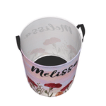 Personalized Watercolor 3D-Effect Artwork Birth Flower Storage Laundry Basket with Name and Handles Birthday Anniversary Christmas Gift for Woman