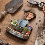 Personalised Grandpa's Garden 3D-Effect Artwork Photo Wooden Figurine with Text Anniversary Grandparents Day Birthday Gift for Grandpa Father