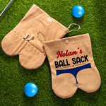Personalised American Flag Underwear Shape Golf Ball Bag Sack with Name and Calabash Buckle Golf Field Birthday Anniversary Gift for Golf Lover