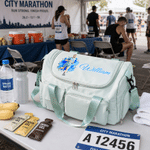 Personalized Photo Marathon Theme Multi-Compartment Travel Bag with Name and Shoulder Strap Birthday Gift for Runners Athletes