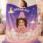 Personalised Cartoon Pyjamas Kid Character Photo Soft Throw Blanket with Name Home Decor Birthday Back to School Gift for Kids Boys Girls