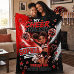 Personalised 3D-Effect Artwork Cartoon Cheerleader Character Soft Throw Blanket with Photo Text and Name Home Decor End of Season Gift for Cheerleader