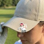 Personalized Cartoon Golf Character Magnetic Golf Ball Marker Hat Clip with Name Birthday Game Day Gift for Golf Lover