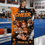 Personalized Cute Cheerleader Photo 3D-Style Character Artwork Quick Dry Beach Towel with Name Beach Team Birthday Gift for Cheerleaders Coaches