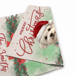Personalised Christmas Hat Pet Photo Bow Holly Garden Flag with Family Name Garden Decor Christmas Gift for Gardening Lovers Pet Lovers