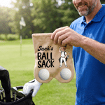 Personalised Cartoon Golf Player Photo Golf Ball Bag Sack with Name Golf Field Accessories Birthday Gift for Golfer Friends