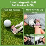 Personalized Cartoon Style Pet Photo Golf Ball Marker Magnetic Hat Clip with Name Golf Club Game Day Birthday Gift for Golfer Pet Owner