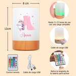 Luz nocturna personalizada regulable y táctil con nombre y diseño de animales bailando decoración de dormitorio regalo de cumpleaños para niños