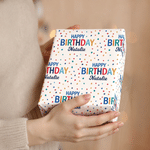 Personalised Happy Birthday Colourful Wrapping Packaging Papers Set of 3 with Name Birthday Gift for Friends Family