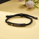 Pulsera personalizada de cuerda ajustable con estrella de la vida y alerta médica grabada regalo de primeros auxilios para hombres y mujeres