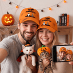 Personalised Halloween Monster Cat Baseball Cap with Name Daily Wear Halloween Gift for Cat Lovers Friends