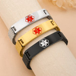 Personalised Medical Alert ID Stretch Bracelet with Engraved Medical Information Birthday Gift for Diabetic Allergy Epilepsy