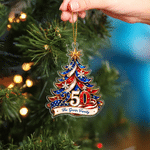 Personalized 250th America Star Snowflake Acrylic Christmas Tree Ornament with Name Hanging Decoration Christmas Gift for Family Friend