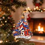 Personalized 250th America Star Snowflake Acrylic Christmas Tree Ornament with Name Hanging Decoration Christmas Gift for Family Friend