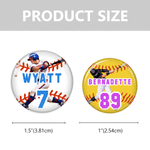 Personalised Baseball Softball Bat Knob Stickers Set of 5 with Photo Name and Number Bat End Decals Birthday Gift for Players