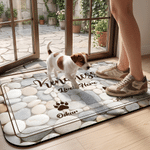 Personalized Family Footprints Non-Slip Absorbent Welcome Doormat with Name Housewarming Gift for Family New Home Movers