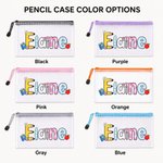 Personalised Coloured Apple Letter Elements Waterproof Transparent Mesh Pencil Bag with Name Back to School Birthday Gift for Students Teachers