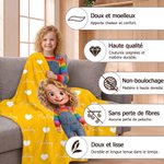 Couverture personnalisée avec photo et nom - Style personnage de dessin animé - Cadeau anniversaire pour enfants famille et amis