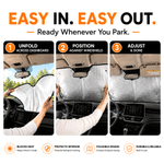 Personalized Exaggerated Comic Photo Car Windshield Sunshade with Text Auto Accessories Travel Birthday Vacation Gift for Family Friends Pet Owners