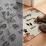 Personalized Family Footprints Non-Slip Absorbent Welcome Doormat with Name Housewarming Gift for Family New Home Movers
