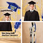 Personalized Scroll Shape Photo Acrylic Ornament with Blessings Year Name and School Name Desk Decor Graduation Anniversary Gift for Graduate Student