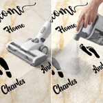 Personalized Family Footprints Non-Slip Absorbent Welcome Doormat with Name Housewarming Gift for Family New Home Movers
