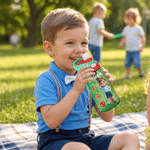 Personalized 3D-Style Character Artwork Photo Transparent Insulated Water Bottle with Name Handle and Straw Back to School Birthday Gift for Kids