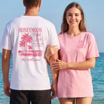 Personalised Honeymoon Club T-shirt  with Name and Year Newlywed Wedding Anniversary Gift for Bride Newlywed