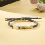 Pulsera personalizada de cuerda ajustable con estrella de la vida y alerta médica grabada regalo de primeros auxilios para hombres y mujeres